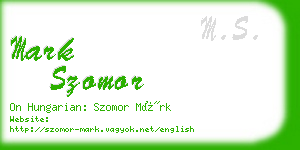 mark szomor business card